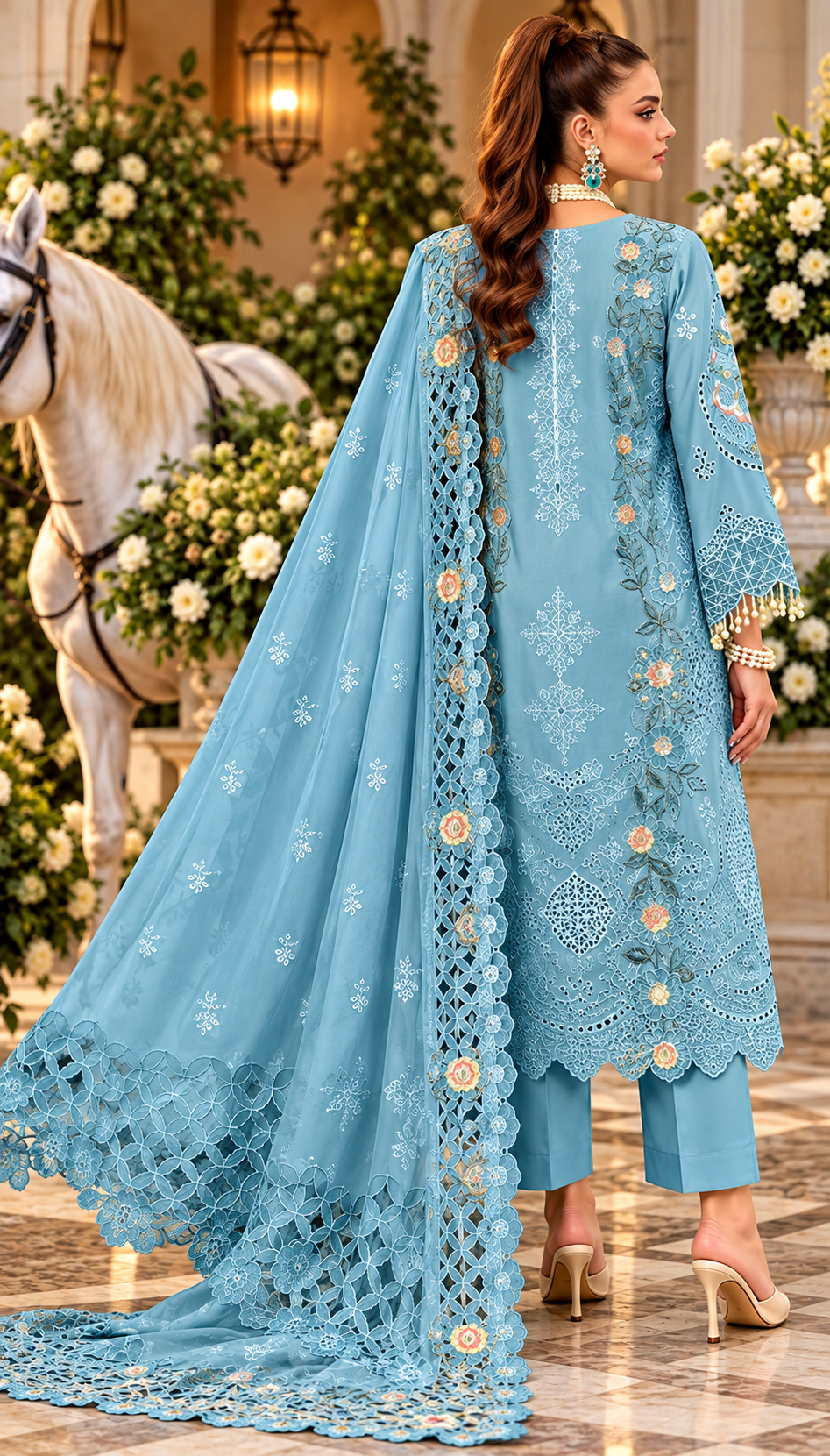 Mah-E-Noor winter 3pc Emboridered Viscose