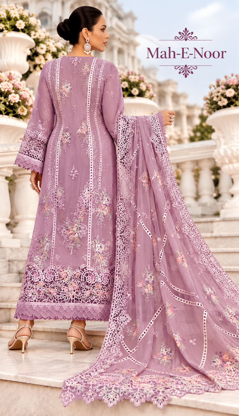 Mah-E-Noor winter 3pc Emboridered Viscose