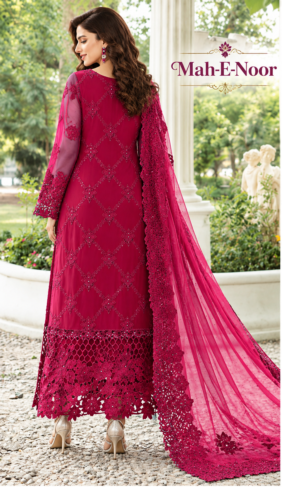 Mah-E-Noor winter 3pc Emboridered Viscose