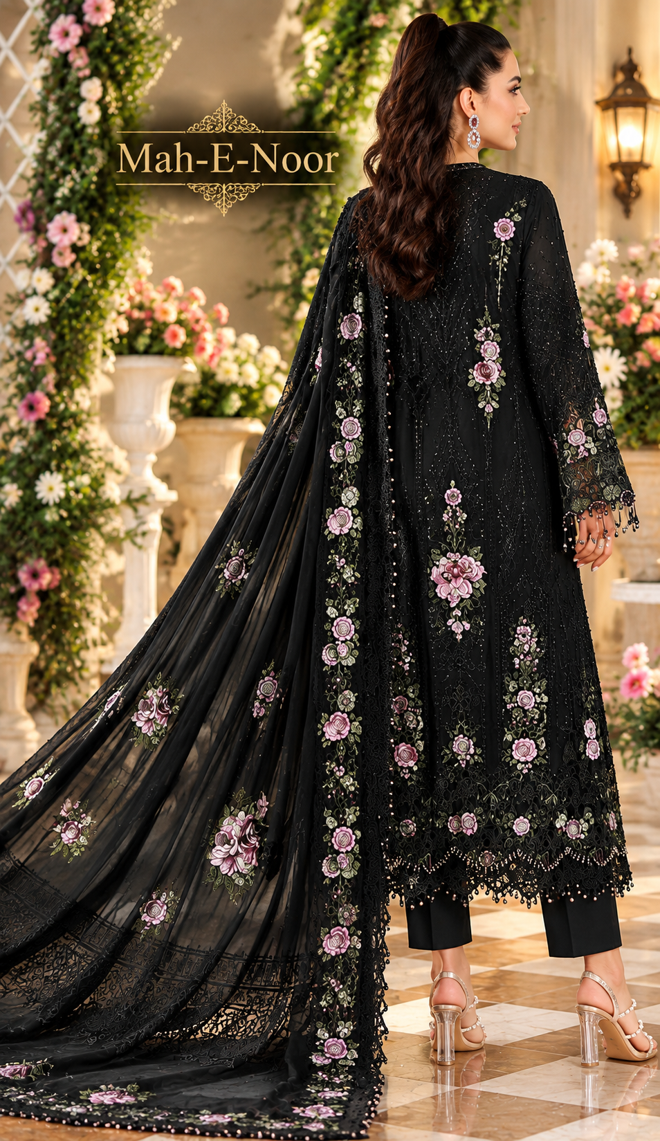 Mah-E-Noor winter 3pc Emboridered Viscose