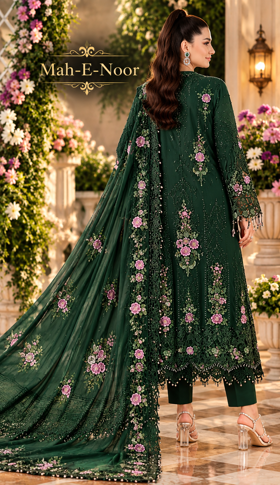 Mah-E-Noor winter 3pc Emboridered Viscose