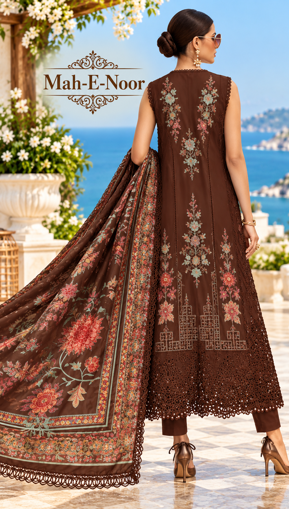 Mah-E-Noor winter 3pc Emboridered Viscose