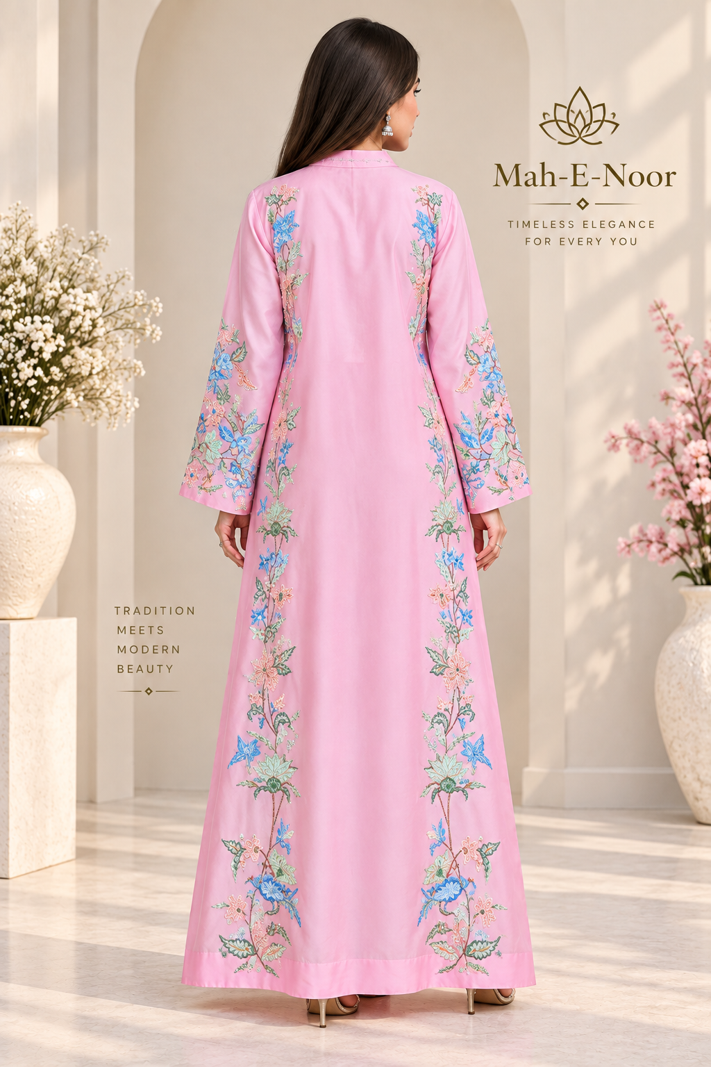 Mah-E-Noor winter 2pc Emboridered Silk