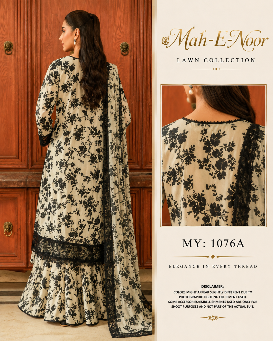 Mah-E-Noor Premium Digital Printed Lawn 3-Piece