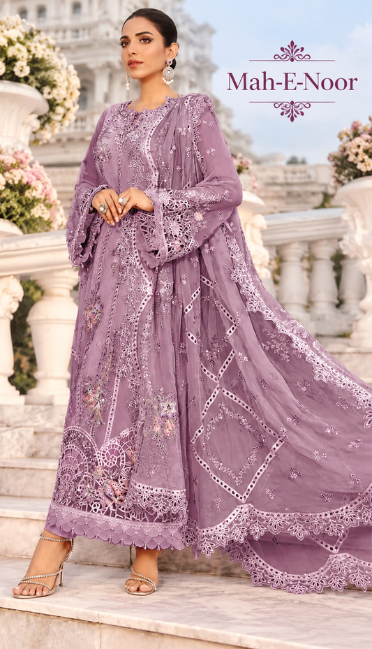 Mah-E-Noor winter 3pc Emboridered Viscose