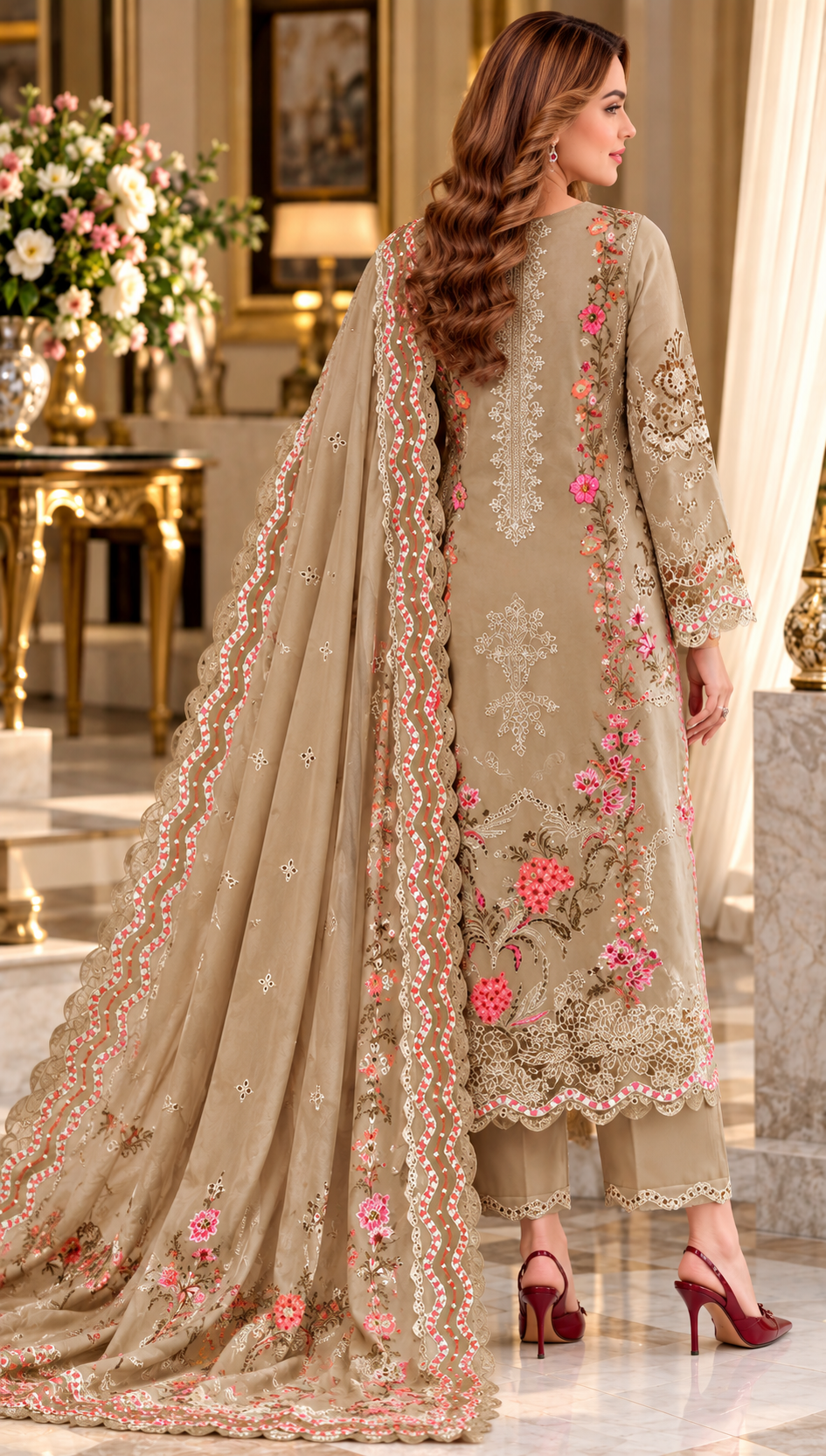 Mah-E-Noor winter 3pc Emboridered Viscose