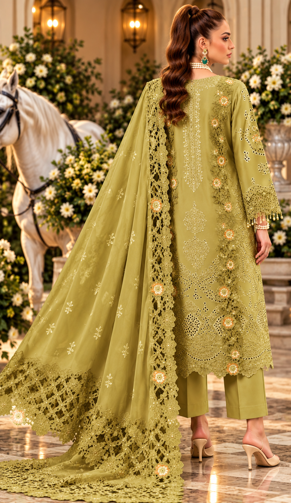 Mah-E-Noor winter 3pc Emboridered Viscose