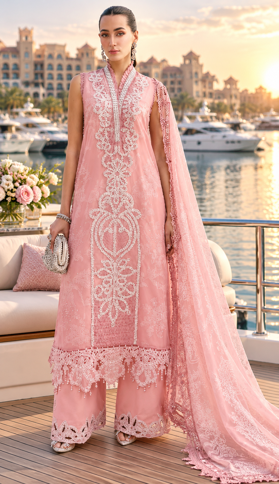 Mah-E-Noor winter 3pc Emboridered Viscose