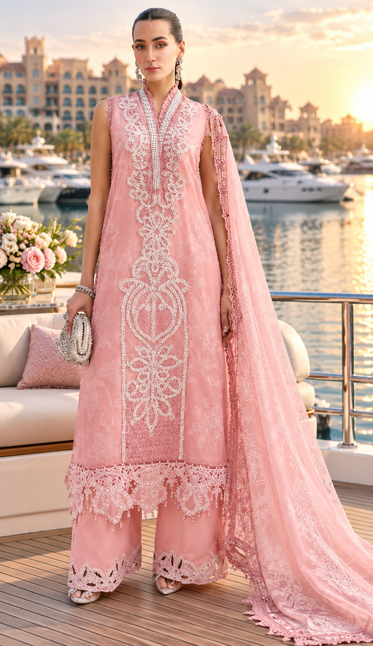 Mah-E-Noor winter 3pc Emboridered Viscose