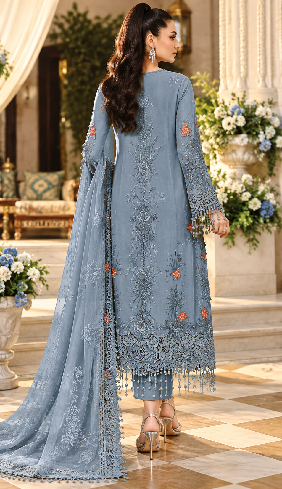 Mah-E-Noor winter 3pc Emboridered Viscose