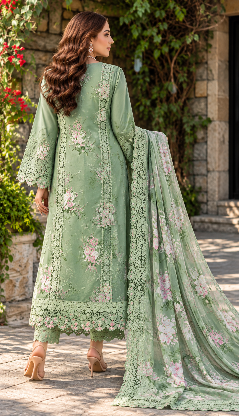 Mah-E-Noor winter 3pc Emboridered Viscose