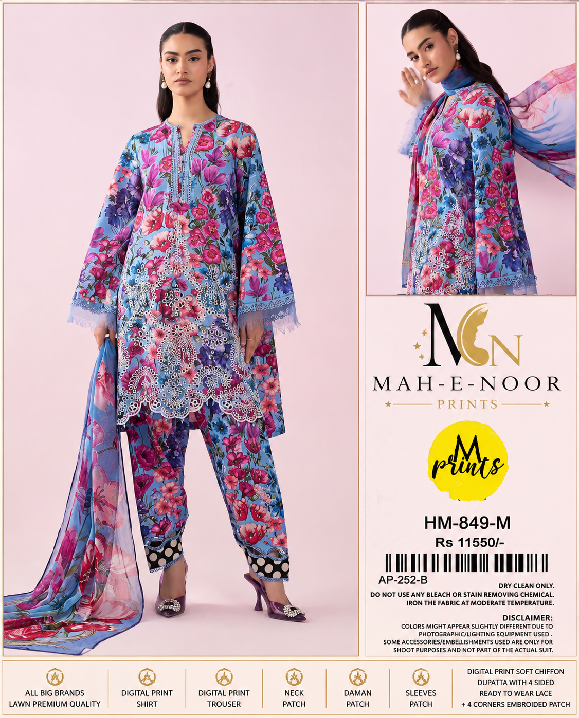 Mah-E-Noor Premium Lawn 3-Piece