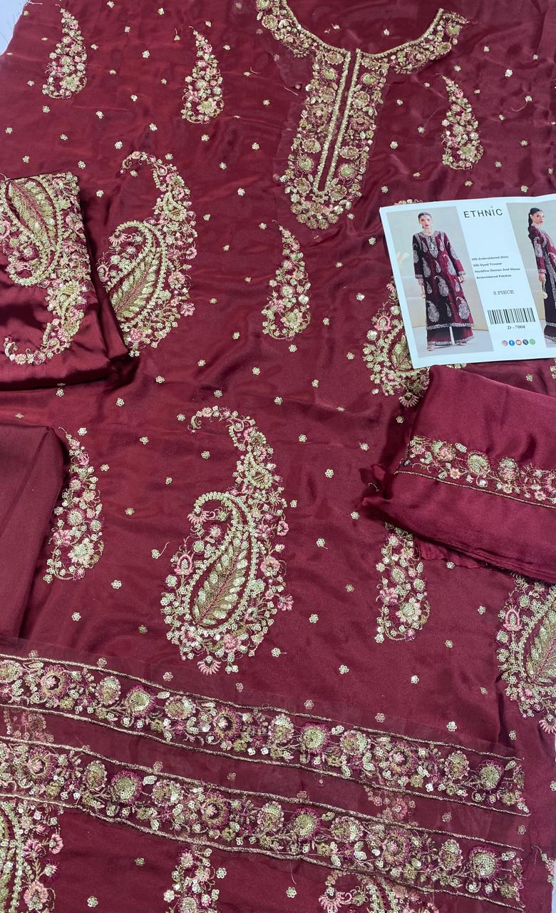 Mah-E-Noor winter 2pc ETHNIC SLIK