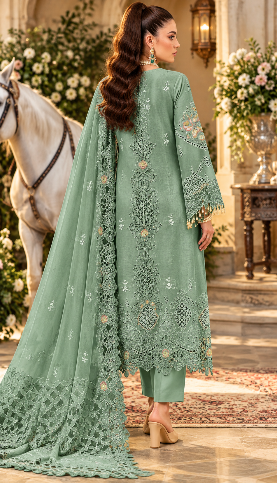 Mah-E-Noor winter 3pc Emboridered Viscose