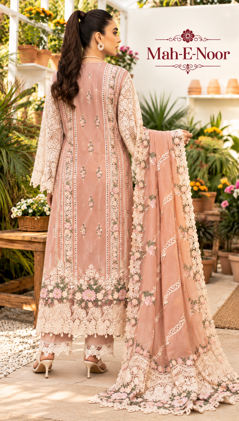Mah-E-Noor winter 3pc Emboridered Viscose