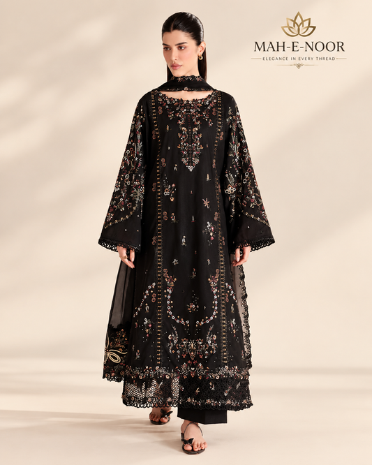 Mah-E-Noor winter 3pc Dyed Dhanak