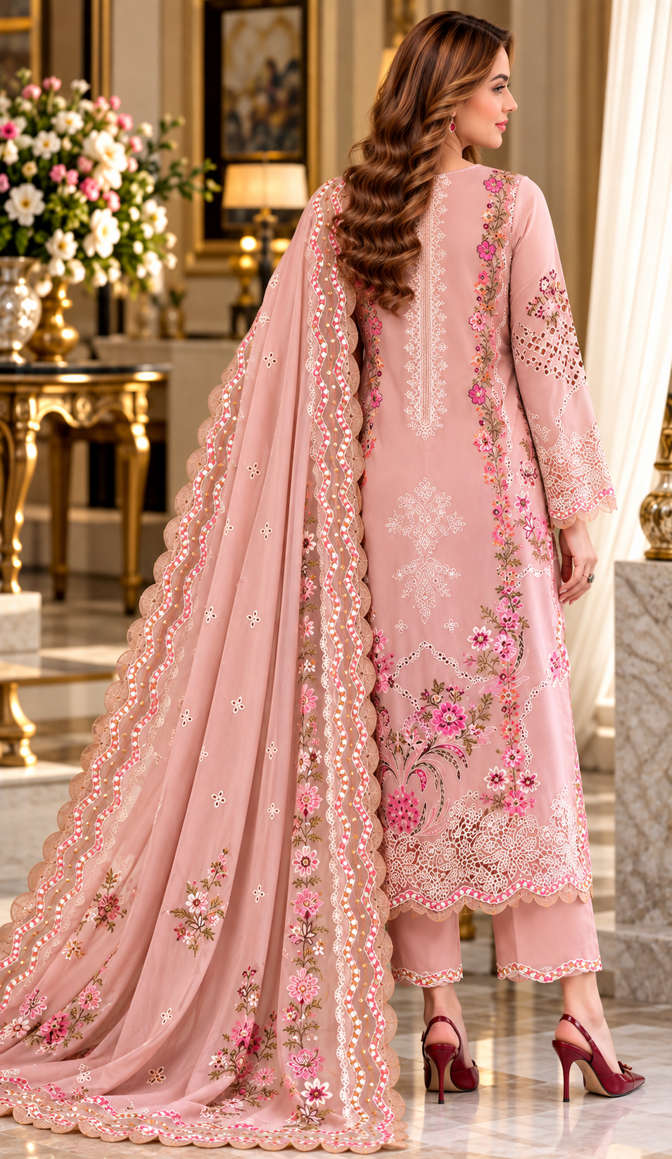 Mah-E-Noor winter 3pc Emboridered Viscose