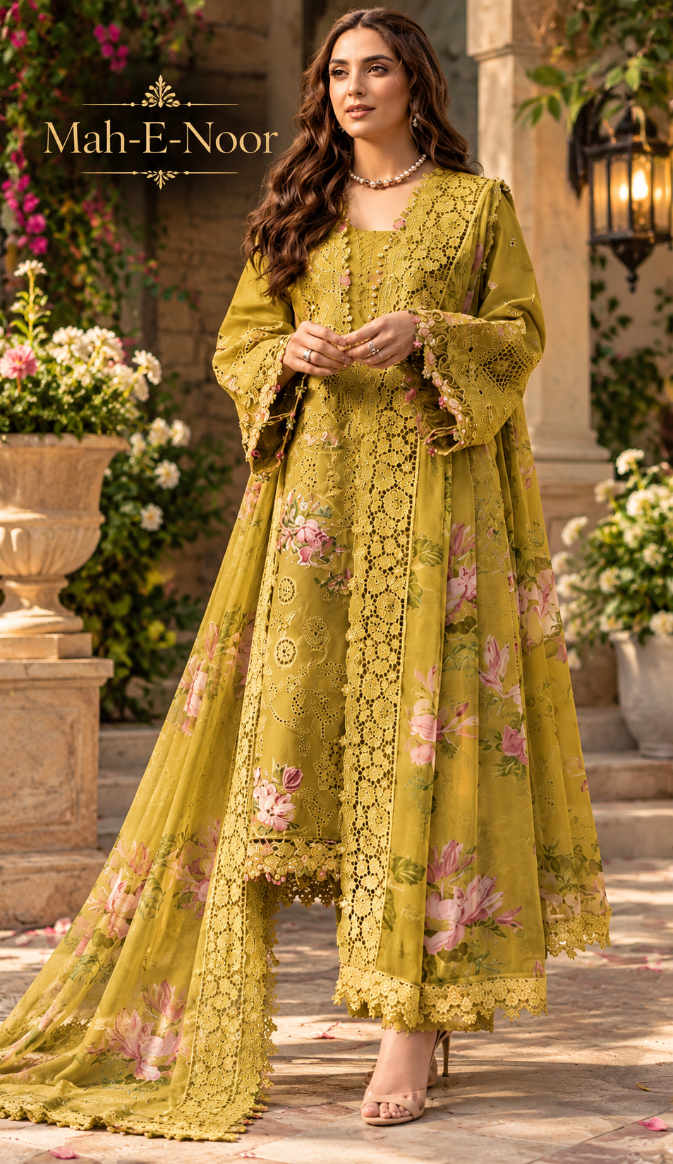 Mah-E-Noor winter 3pc Emboridered Viscose