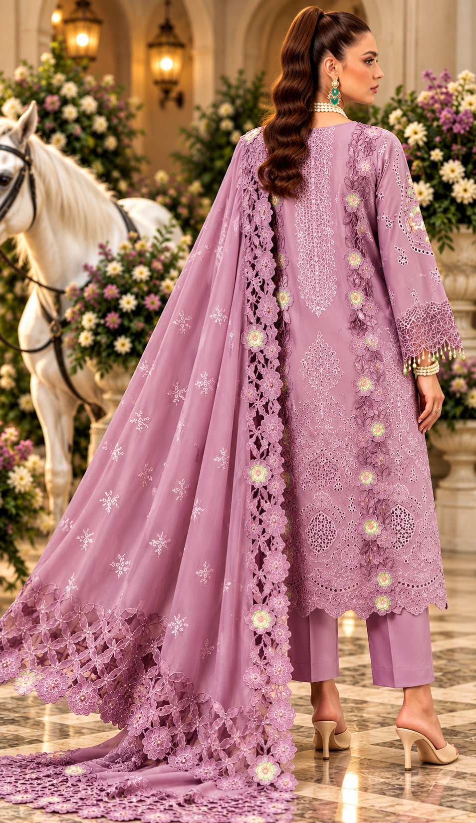 Mah-E-Noor winter 3pc Emboridered Viscose