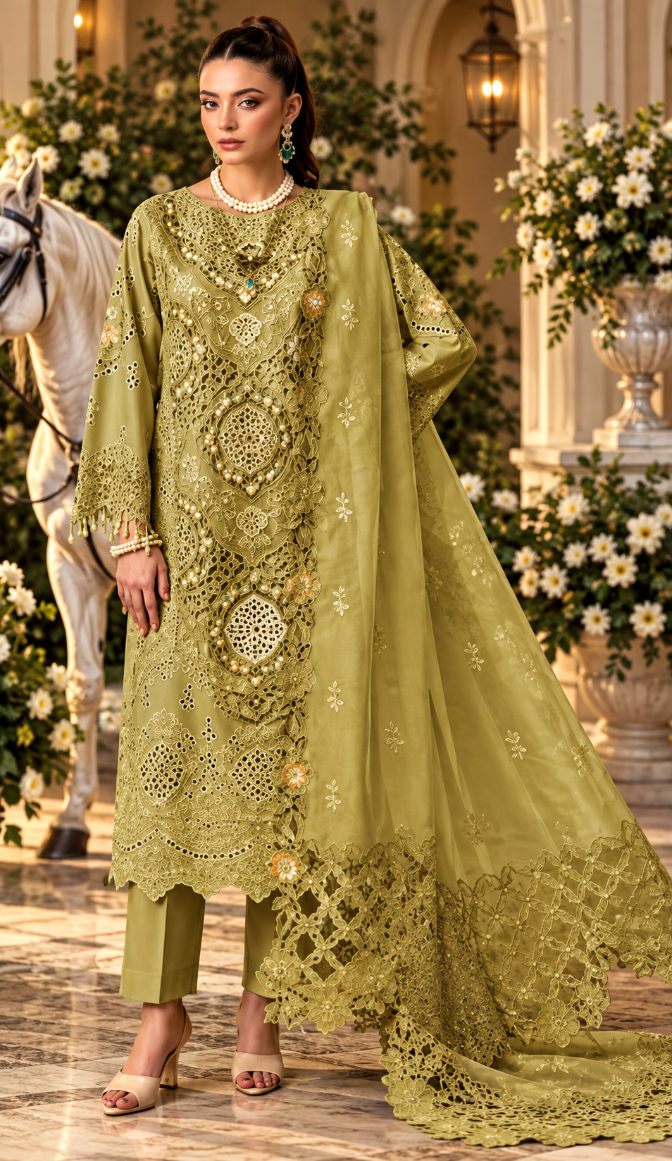 Mah-E-Noor winter 3pc Emboridered Viscose