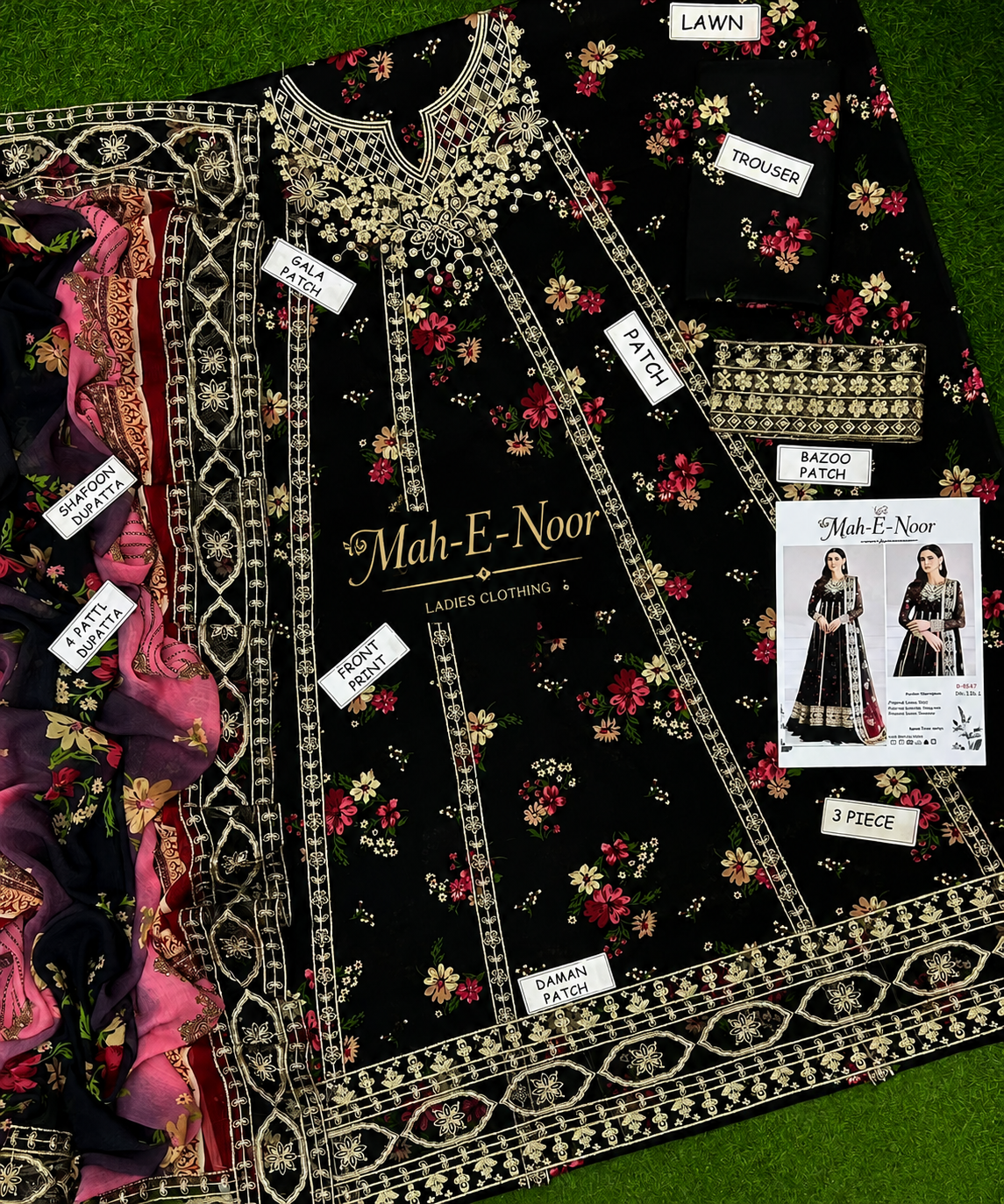 Mah-E-Noor Premium Lawn 3-Piece