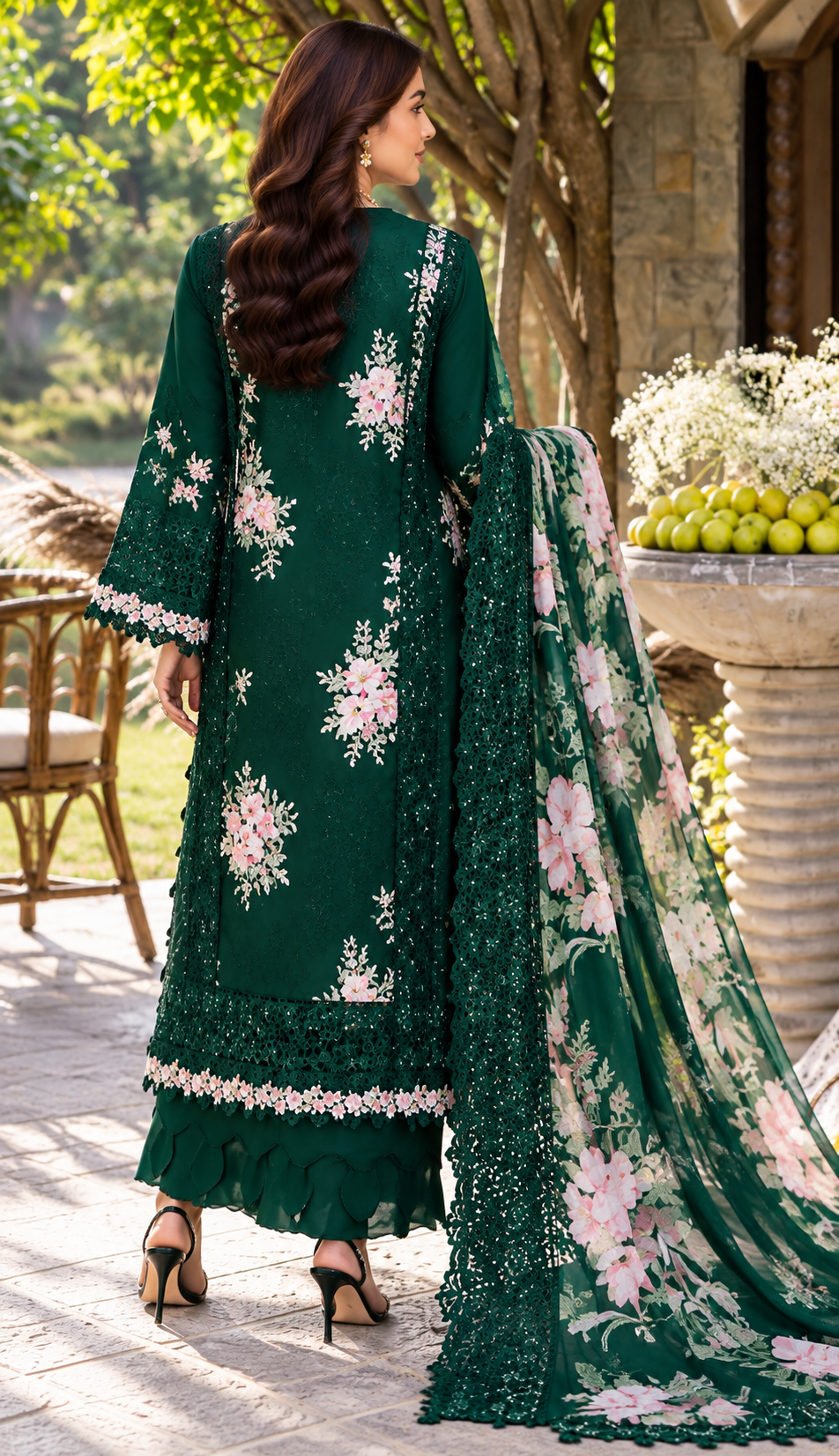 Mah-E-Noor winter 3pc Emboridered Viscose